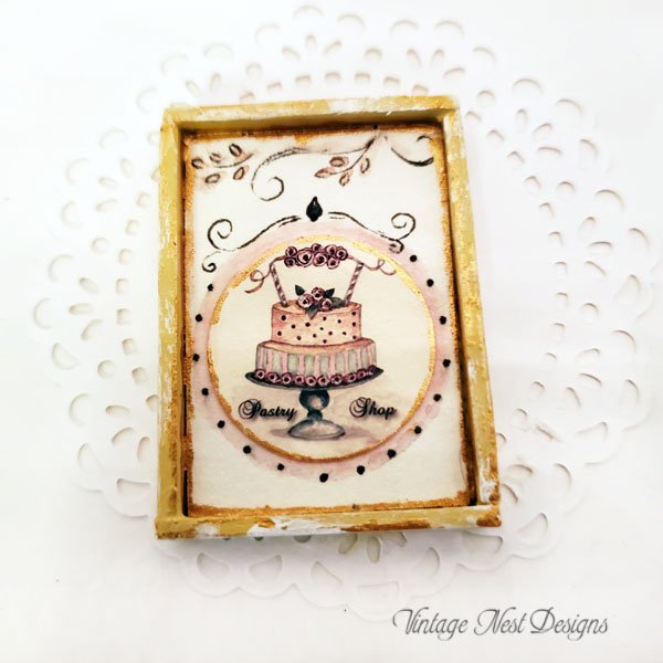 Bakery Sign No.5:1 Dollhouse Miniature Handmade Wooden Framed Art image 3