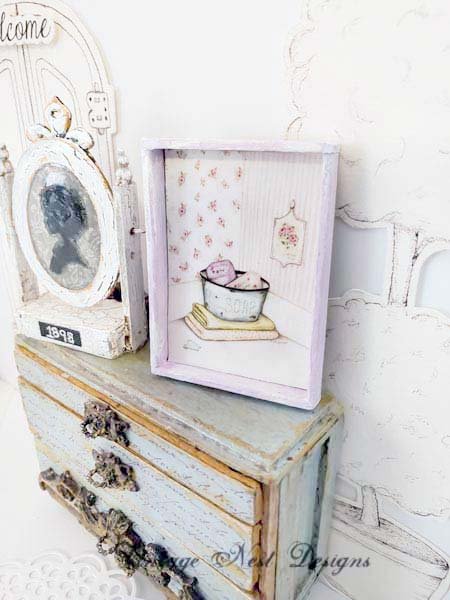 Bath Soaps No.1:1 Dollhouse Miniature Handmade Wooden Framed Art image 6