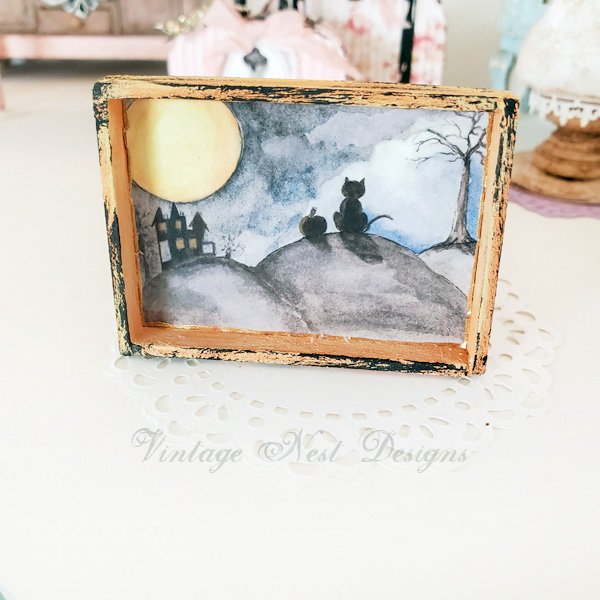 Cat & the Moon No.1:2 Dollhouse Miniature Handmade image 7