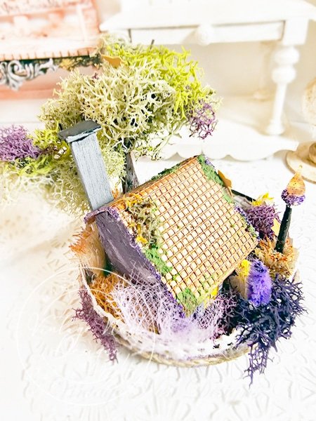 Putz Halloween House Miniature No.47 Handmade image 9