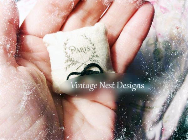 Paris Pillow No.3 Dollhouse Miniature Handmade image 1