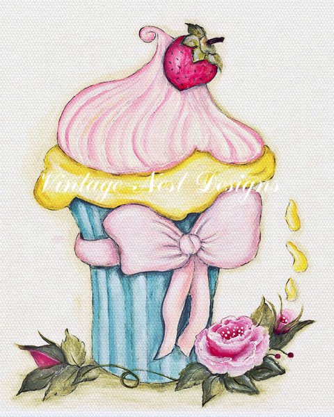 Cupcake No.3 Digital Prints Acrylic Painting image 0