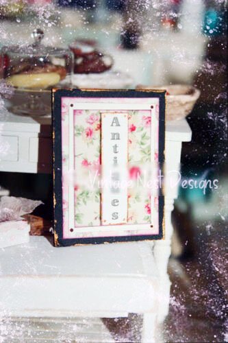 Antiques Sign No.11 Handmade Dollhouse Miniature image 2