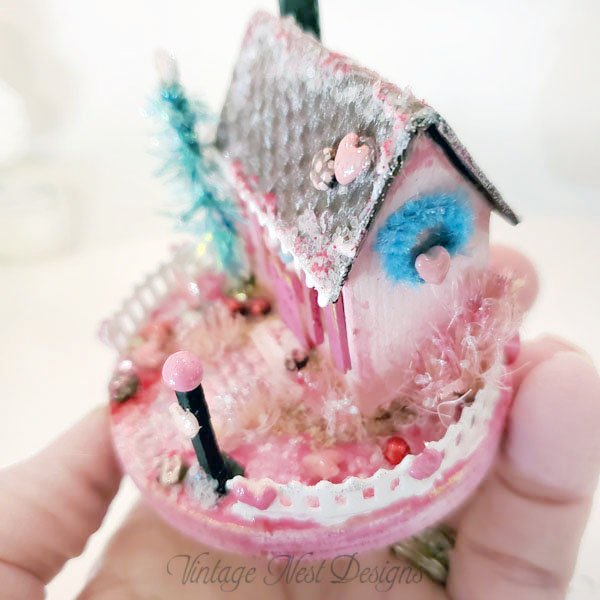 Valentine Putz Glitter Holiday House No.1 Handmade Miniature image 8