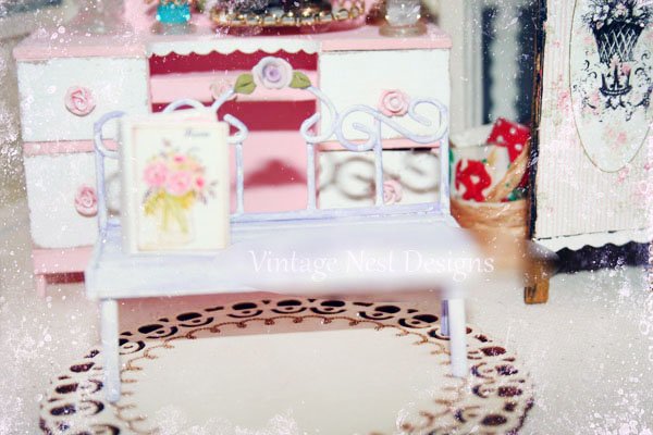 Metal & Bench No.1 Dollhouse Miniature Handmade image 3