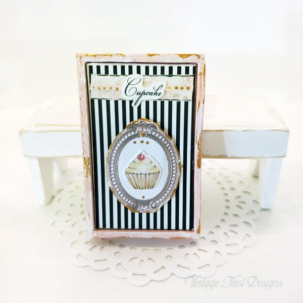 Cupcake Sign No.14:1 Dollhouse Miniature Handmade Wooden Framed Art image 7