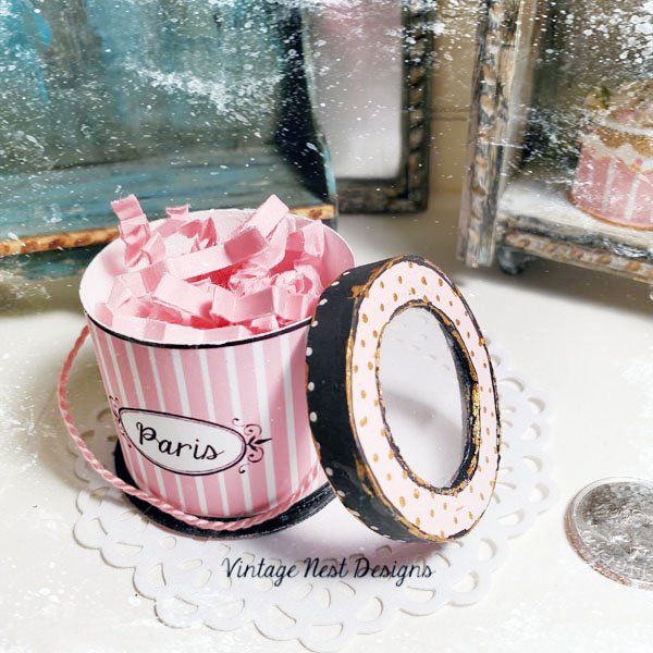 Hat Band Box No.68 Dollhouse Miniature Handmade image 3