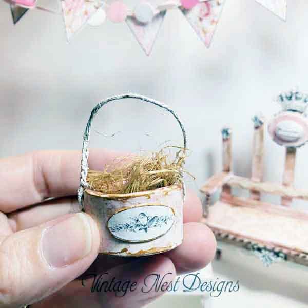 Bird Nest Basket No.2 Dollhouse Miniature Handmade image 4
