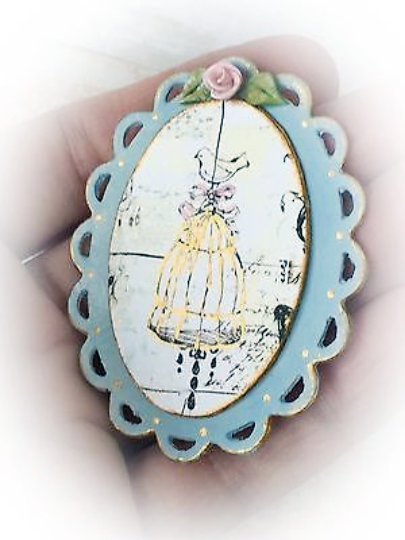 Bird Cage No.2:1 Dollhouse Miniature Handmade Framed Art image 3