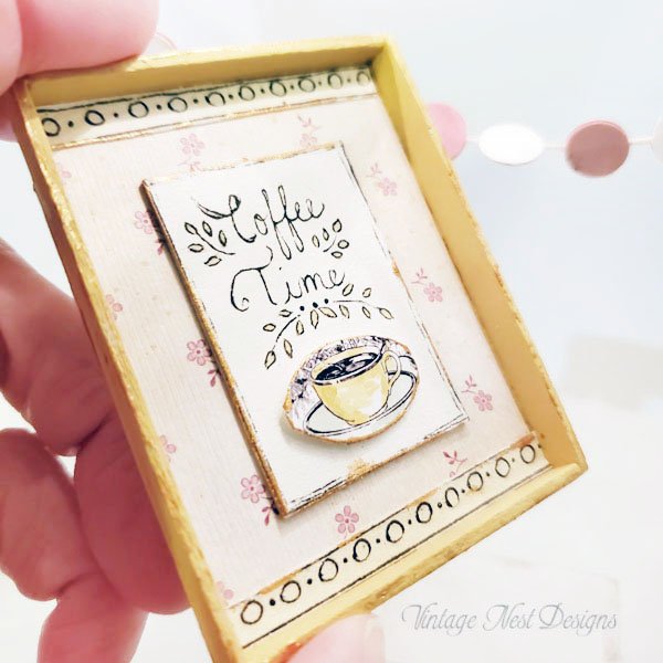 Coffee Shop Sign No.4 Dollhouse Miniature Handmade image 3