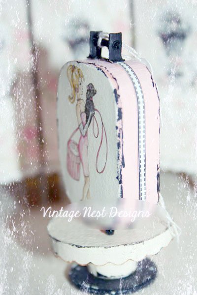 Barbie Shopping Suitcase No.4:1 Dollhouse Miniature Handmade Wooden Framed Art image 2