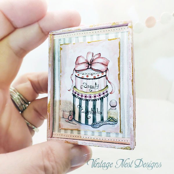 Beauty Essentials No.1:4 Dollhouse Miniature Handmade Wooden Framed Art image 4