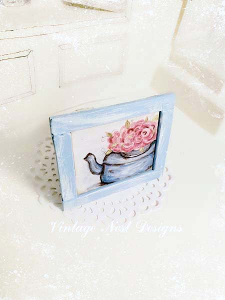 Tea Kettle No.2 Dollhouse Miniature Handmade Original Painting image 8