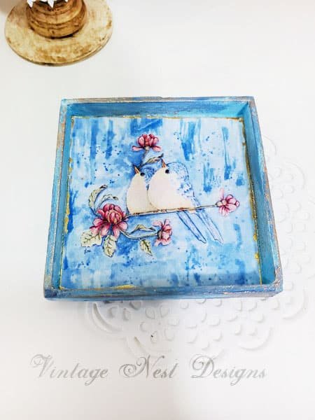 Two Tweets No.1:1 Dollhouse Miniature Handmade Wooden Framed Art image 2