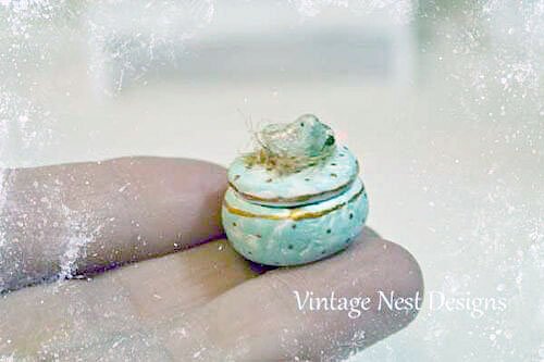 Bird Nest Bowl No.1 Handmade Miniature image 3