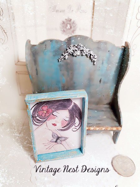 Asian Woman No.1:2 Miniature Handmade Framed Art image 4