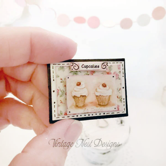 Le Treats No.1:3 Dollhouse Miniature Handmade Framed Art image 2