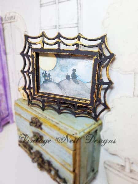 Cat & the Moon No.1:3 Dollhouse Miniature Handmade image 8