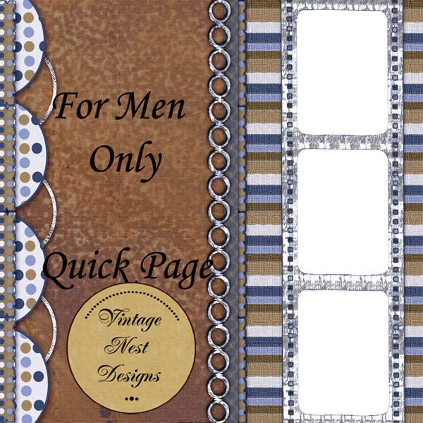 Digital Scrapbooking For Men Only Quick Page No.1 Instant Download