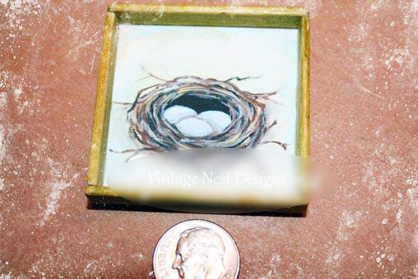 Miniature Bird Nest No.18 Handmade for Dollhouse Diorama Shadow Box