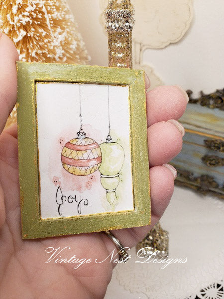 Miniature Christmas Bulbs No.3:1 Handmade for Dollhouse Wall Decor Diorama