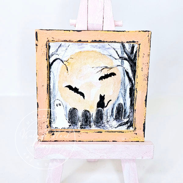 Miniature Halloween Ghosts No.2:1 Dollhouse Wall Art Decor Shadow Box