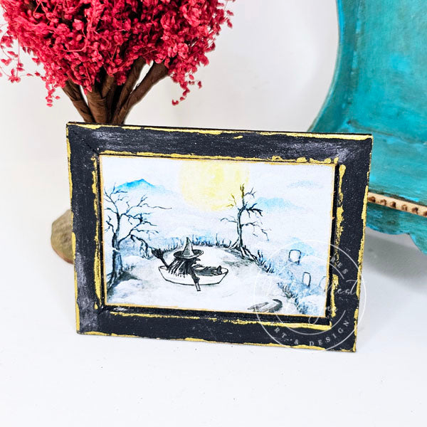Miniature The Witch in the Boat No.1:1 Handmade for Dollhouse
