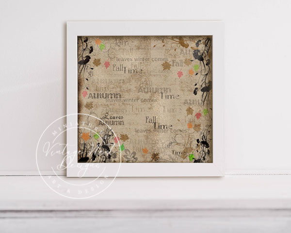 Digital Scrapbooking Autumn Leaves Quick Page No.1 Instant Download
