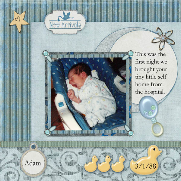 Digital Scrapbooking Baby Boy on Board Kit Instant Download