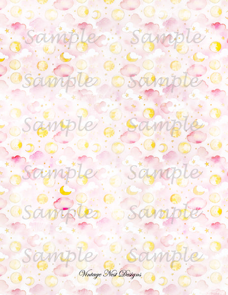 Digital Scrapbooking Baby Doll Wallpaper No.1 Illustration Instant Download