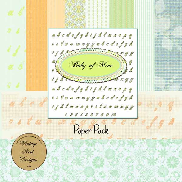 Digital Scrapbooking Baby Girl of Mine Scrapbooking Kit Instant Download