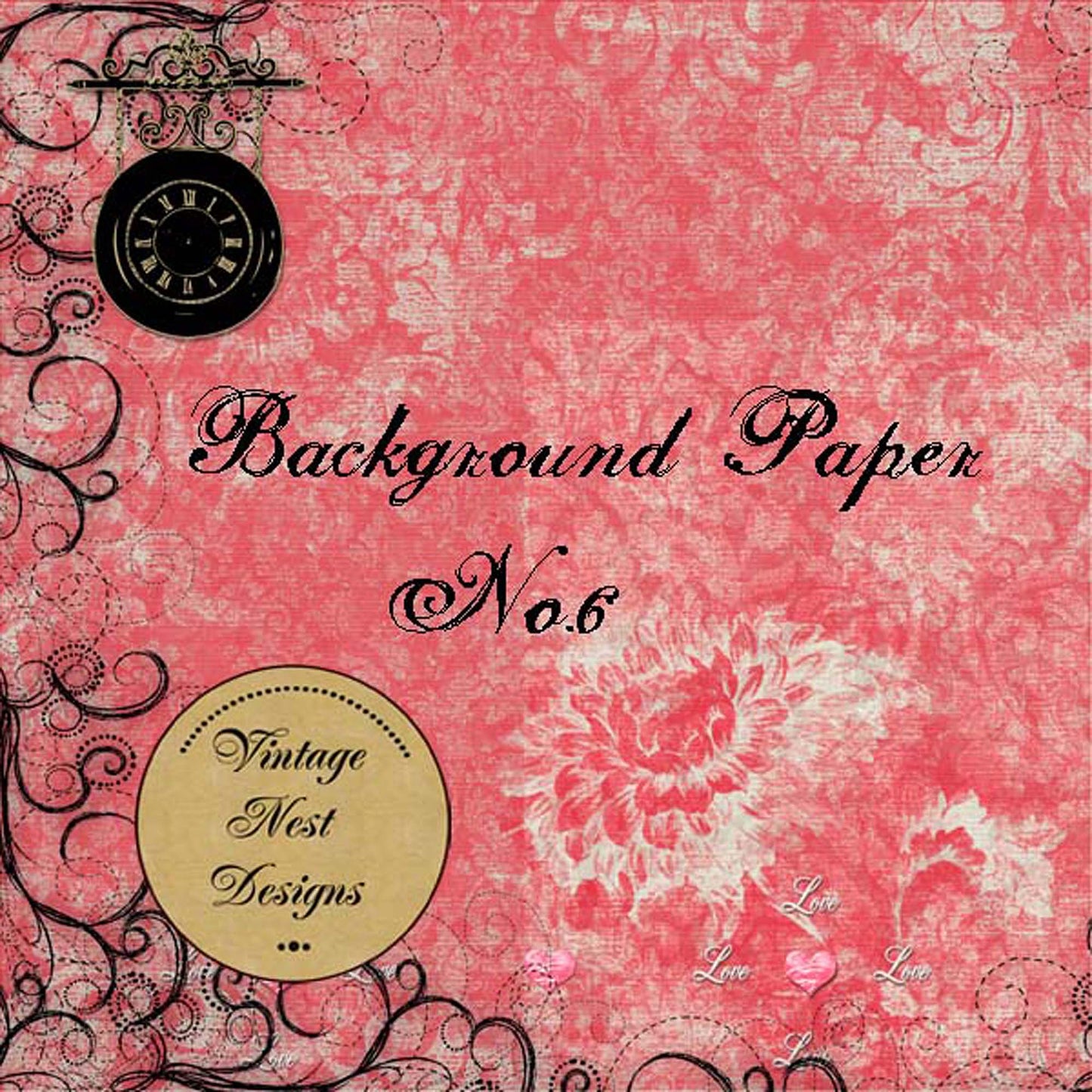 Digital Scrapbooking Background Page No.6 Instant Download