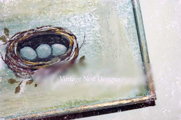 Miniature Bird Nest No.30 Dollhouse Wooden Framed Art Wall Decor 112 Scale