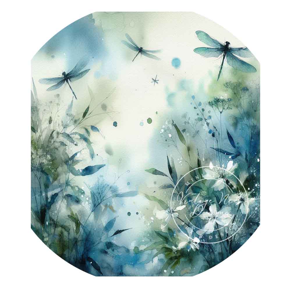 Impressions numériques Fleurs et libellules Peinture aquarelle Téléchargement instantané