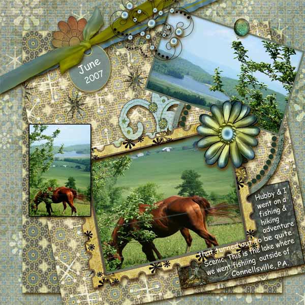 Digital Scrapbooking Blue Wishes Quick Page No.1 Instant Download