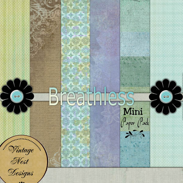 Digitales Scrapbooking Breathless Mini Papier-Pack Sofort-Download