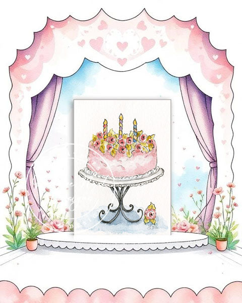 Digital Print Cake No.12 Watercolor Painting