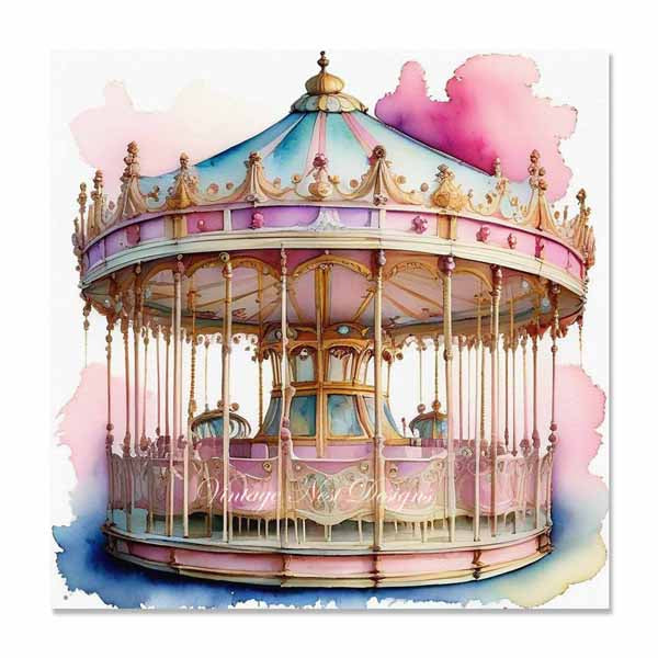 Carrousel d'Impression Numérique N°2 Illustration Téléchargement Immédiat