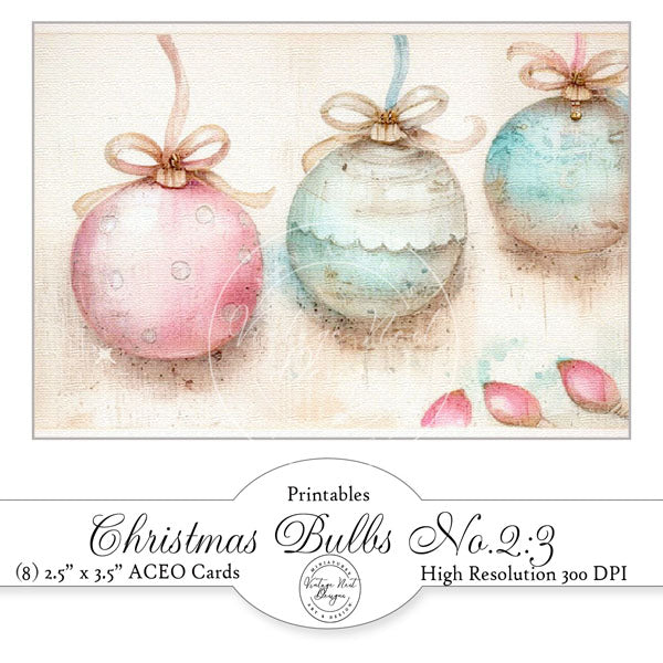Ampoules de Noël n°1:2 Illustrations numériques ACEO