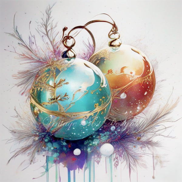 Illustration numérique Boules de Noël n°6