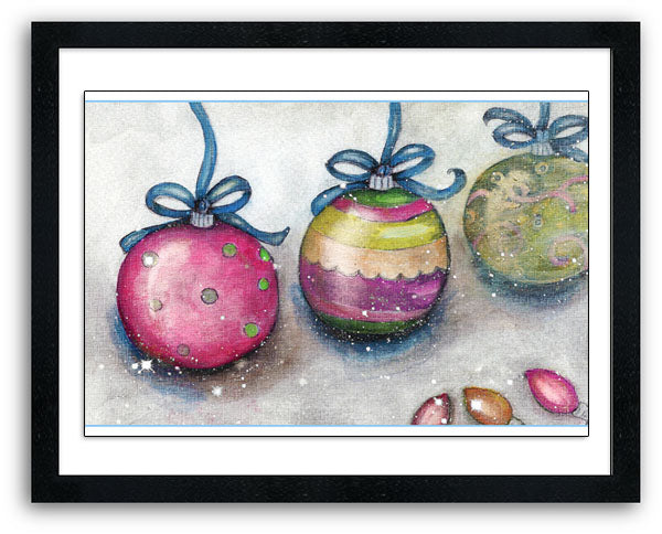 Digital Print Christmas Bulbs No.2 Watercolor Painting Instant Download
