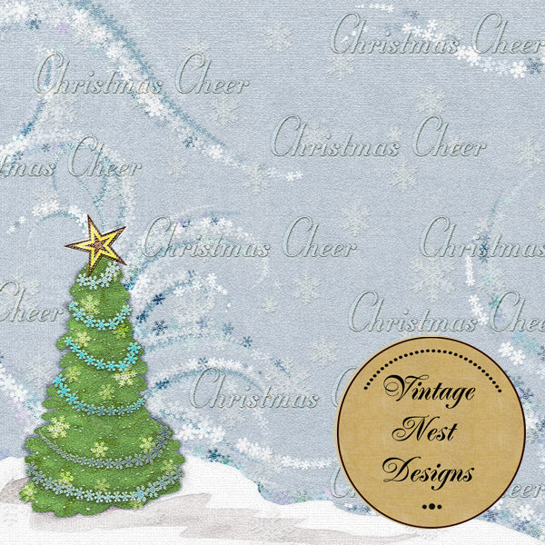 Joie de Noël - Page rapide n°1 - Kit de scrapbooking numérique gratuit