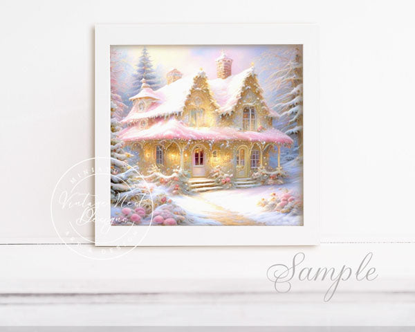 Illustration numérique du chalet de Noël n°1