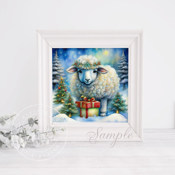 Digital Print Christmas Ewe No.5 Illustration Instant Download