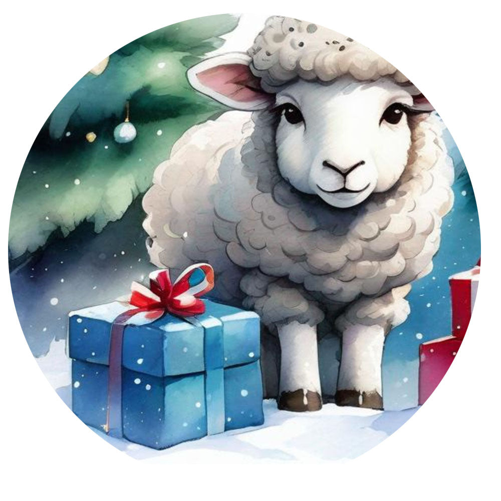 Digital Print Christmas Ewe No.3 Illustration Instant Download