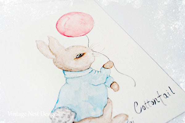 Impression numérique Lapin de garenne n°1 Peinture aquarelle Téléchargement instantané