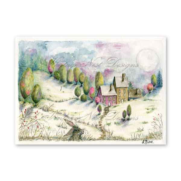 Country Life No.1 Digital Print Watercolor Painting