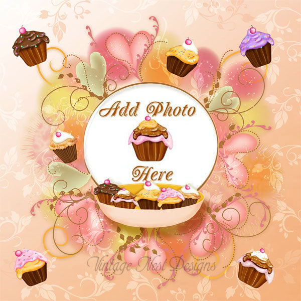 Digital Scrapbooking Cupcake Girls Quick Page No.1 Instant Download