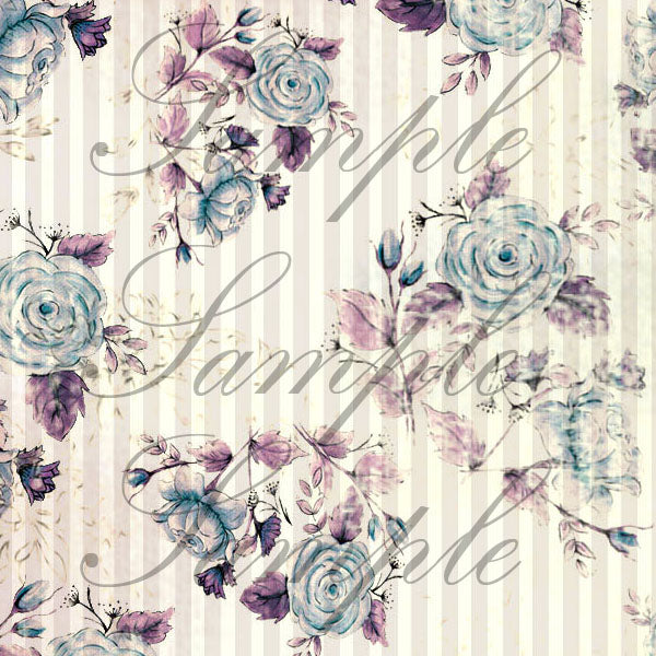 Digital Print Victorian Lavender Blue Wallpaper No.7 Doll Wall Decor Scrapbooking Greetings
