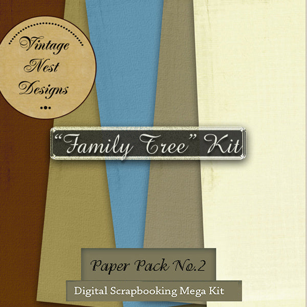 Family Tree Scrapbooking Kit Digital Prints Scrapbooking